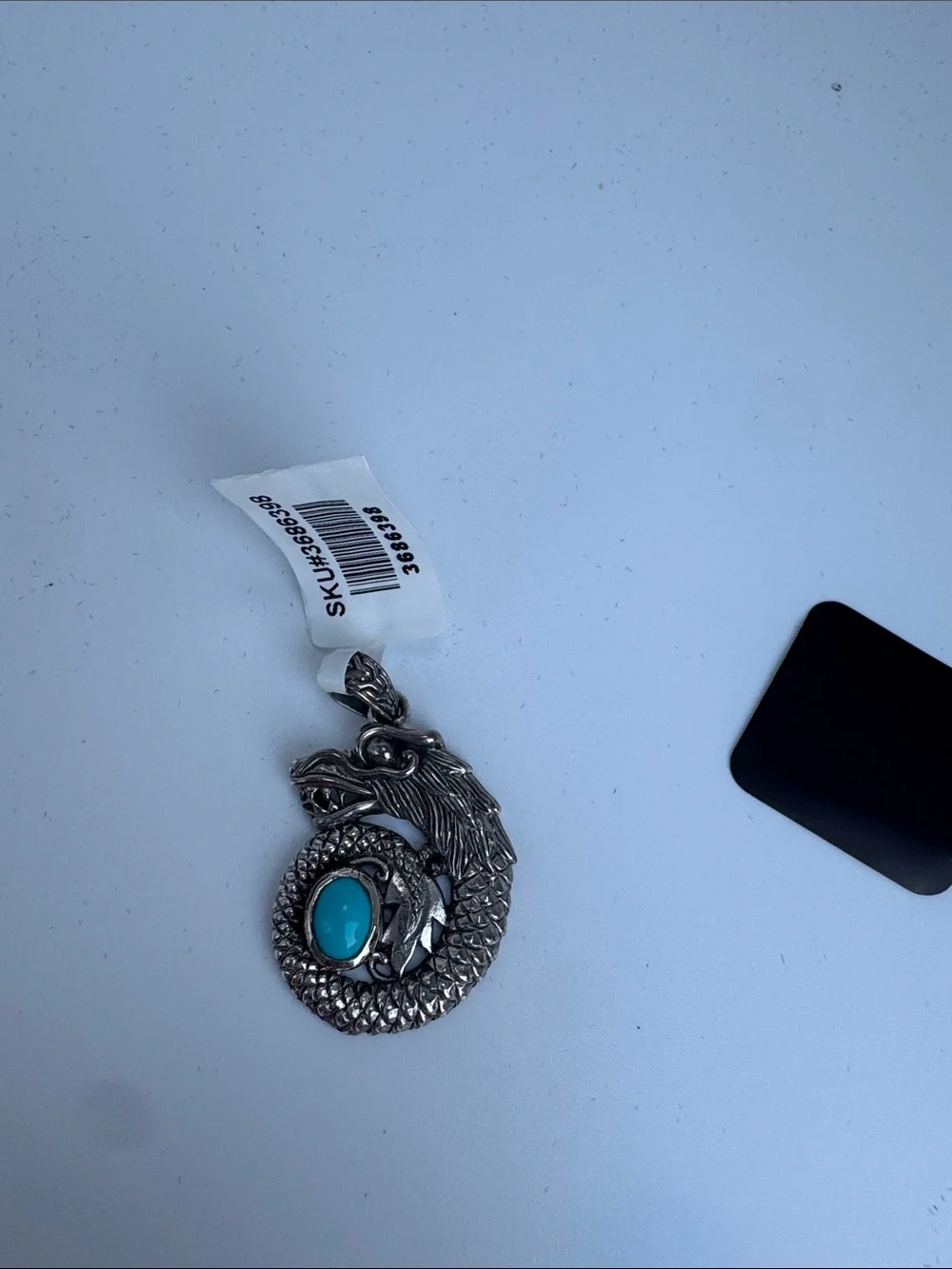 Dragon Coil Pendant with Turquoise Accent - Unbranded